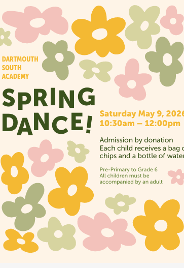 Spring Dance- May 9- PP-6 10:30 am